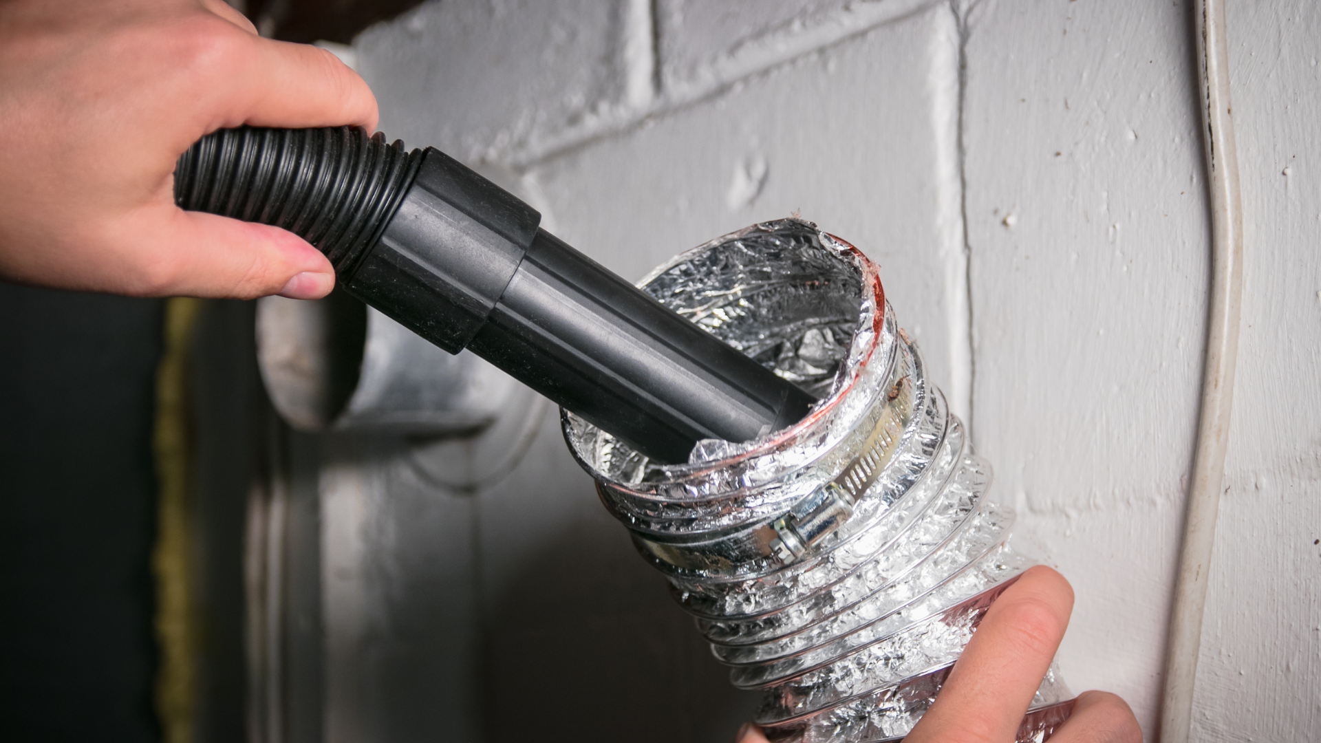 Organic and pet-safe dryer vent cleaning before installation