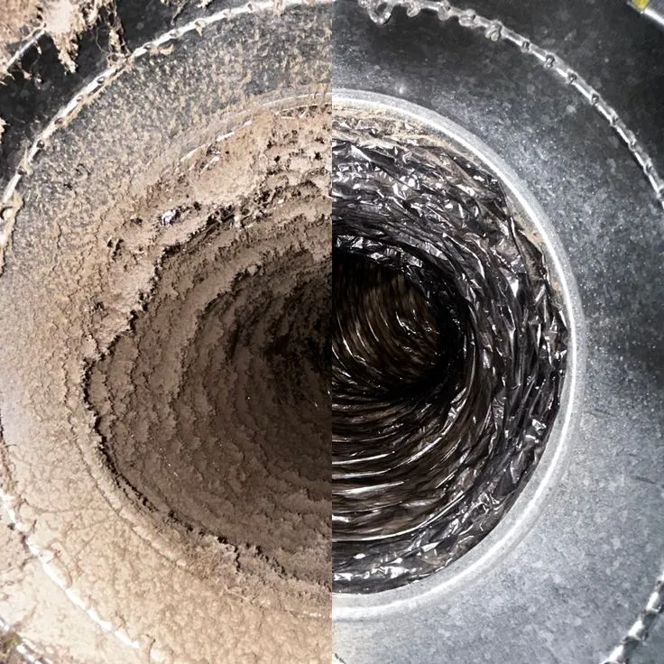 Before and After air duct cleaning in St. Petersburg